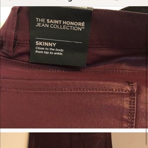 WHBM plum stretchy jeans. Looks like leather